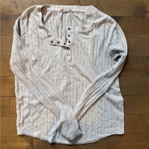 Gray Ribbed Women's Top